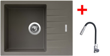Sinks PERFECTO 650 Truffle + ELASTA S nerez/černá 